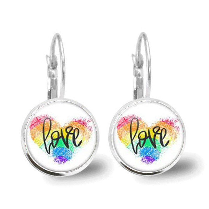 Wholesale Rainbow Round Alloy Earrings